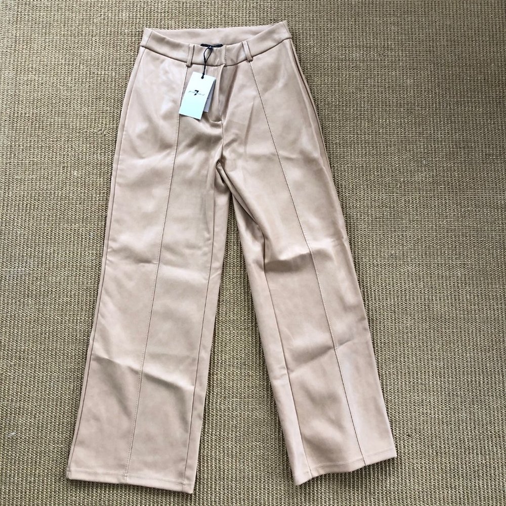 BRAND NEW - 7 For All Mankind - Faux Leather Capri Wide Leg Pants